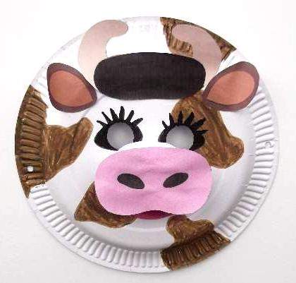 paper plate cow mask